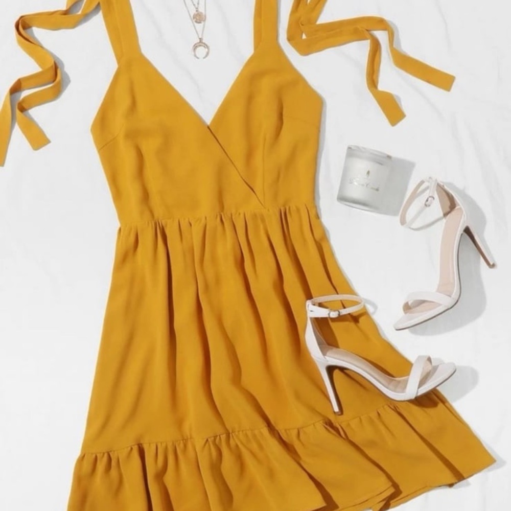 SHEIN Yellow Mini Dress